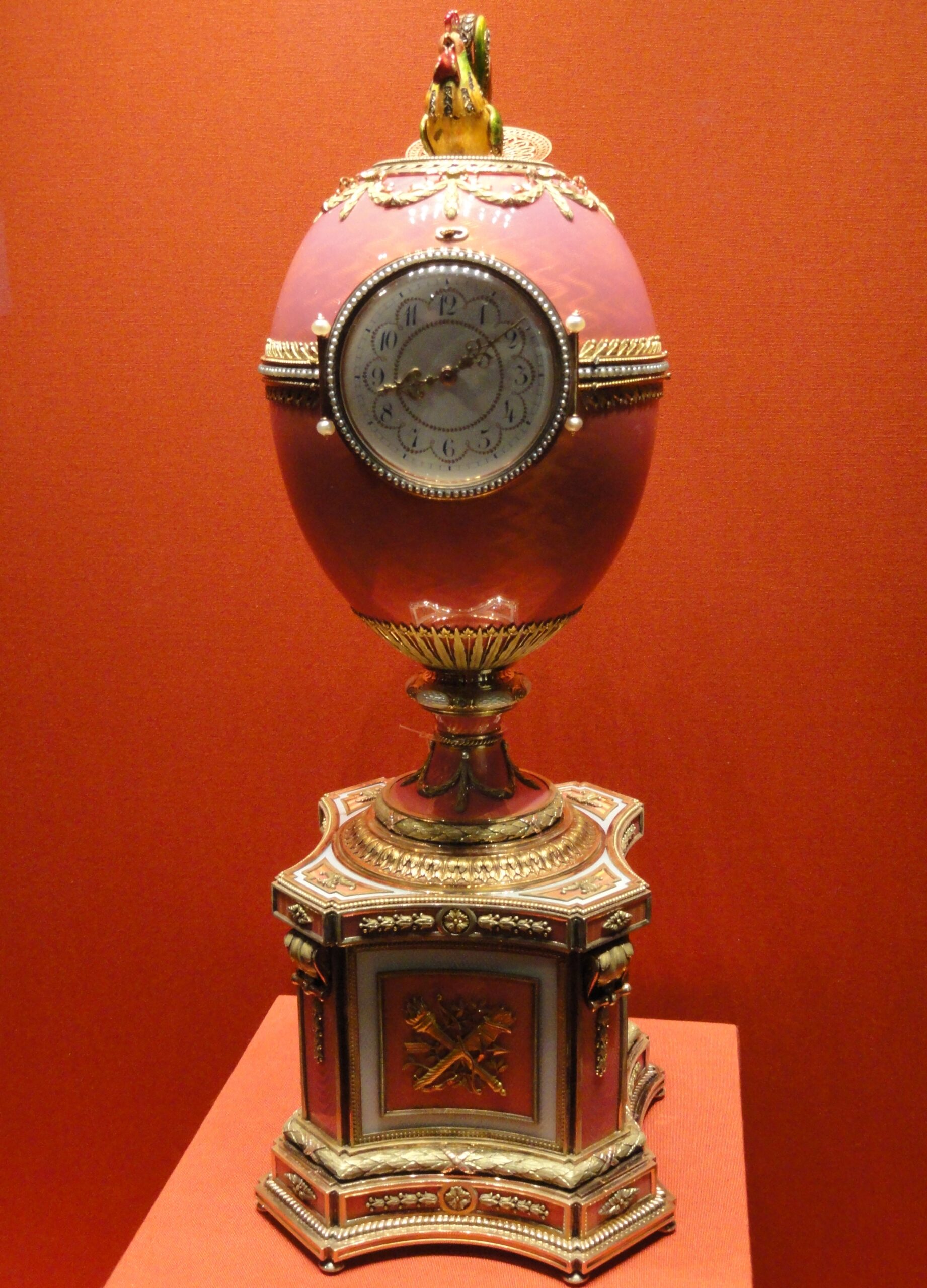 Rothschild Fabergé Egg with clock and cockerel