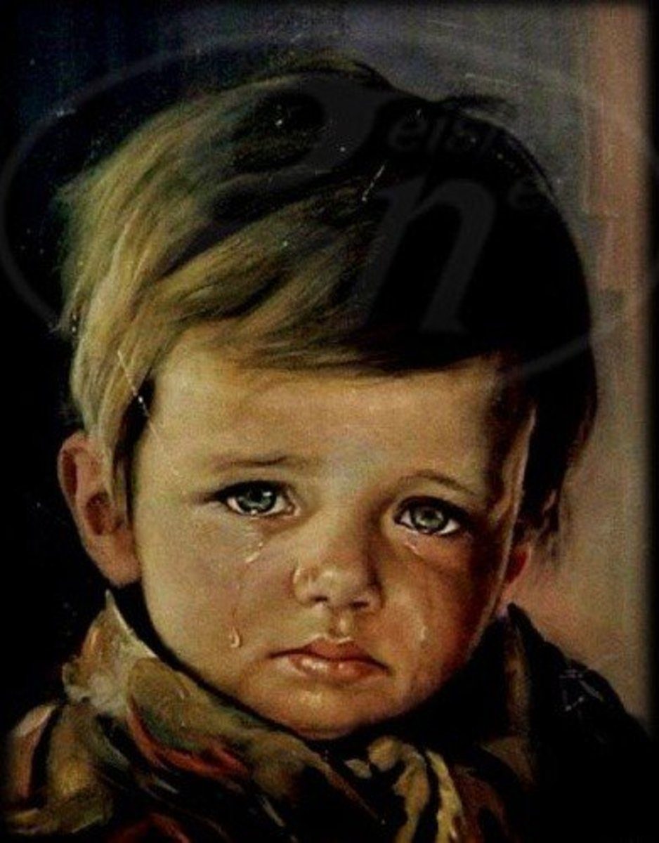 Crying Boy painting survived 50 house fires UK 1985 — haunted artwork cursed objects history