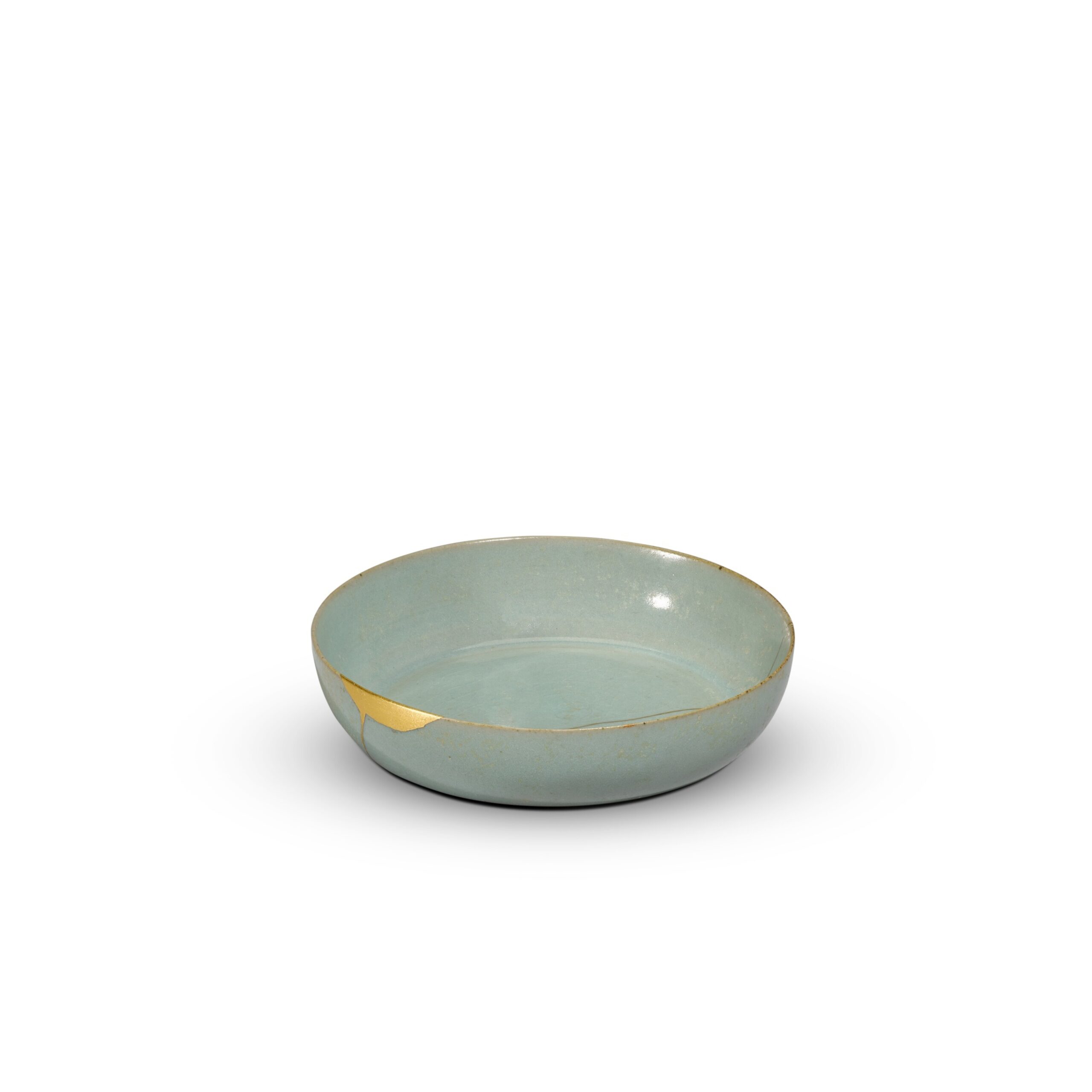 Ru Guanyao brush washer, Northern Song Dynasty, sky-blue celadon glaze with gold kintsugi repair, fewer than 90 exist worldwide
