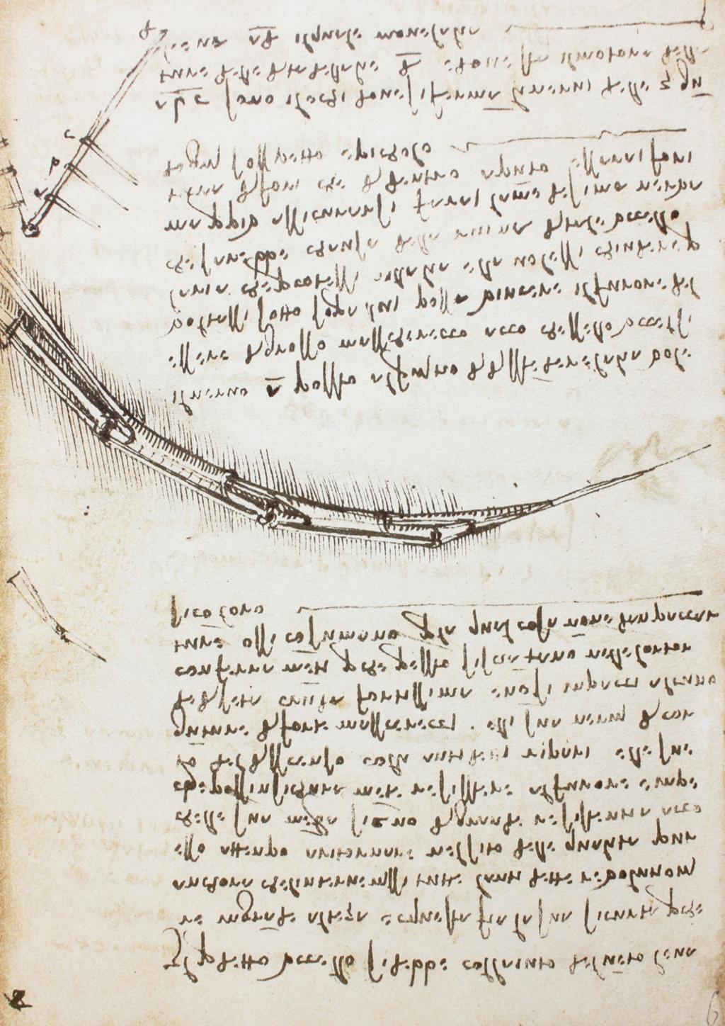 Leonardo da Vinci Codex Leicester manuscript page, mirror script right-to-left handwriting, engineering sketches and structural diagrams, c.1506–1510