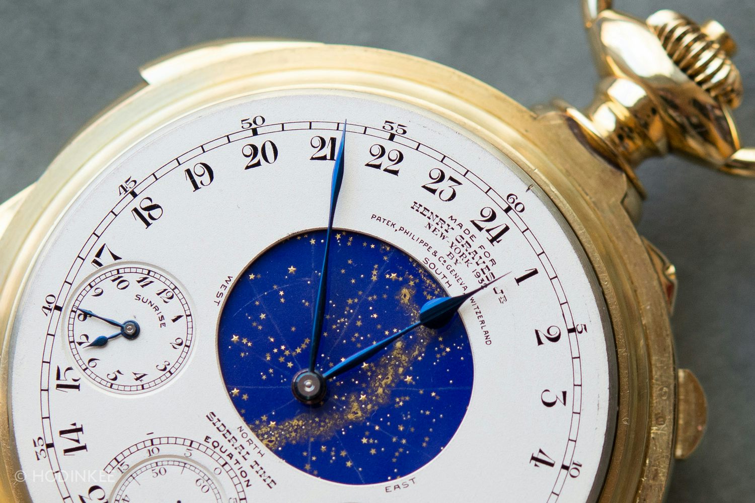 Patek Philippe Henry Graves Supercomplication pocket watch 1932, the world's most complicated mechanical watch, 24 complications including celestial chart